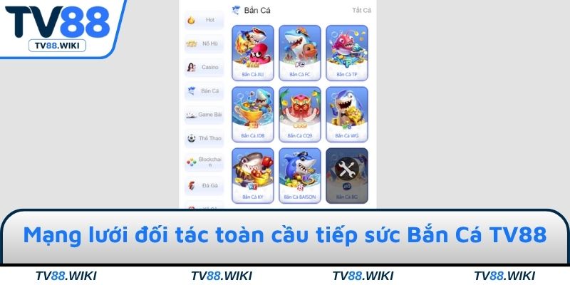 Mạng lưới đối tác toàn cầu tiếp sức Bắn Cá TV88