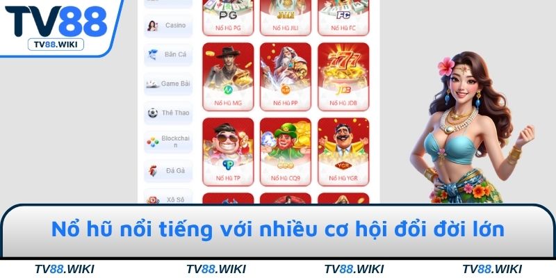 Nổ hũ nổi tiếng với nhiều cơ hội đổi đời lớn