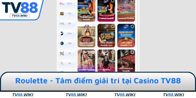 Roulette - Tâm điểm giải trí tại Casino TV88